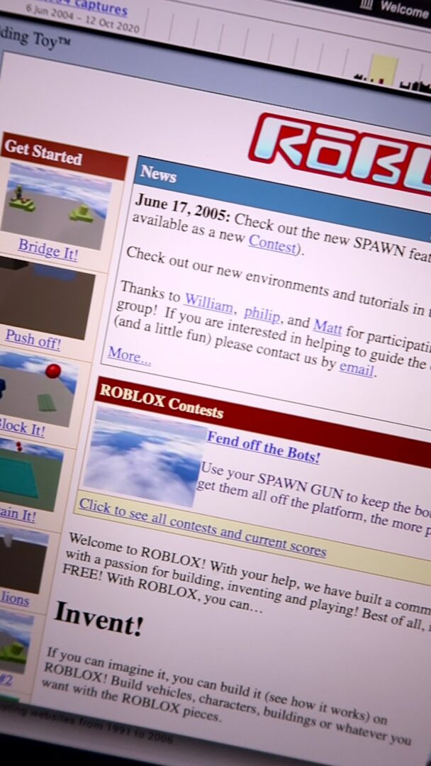 roblox strona internetowa w 2000 roku