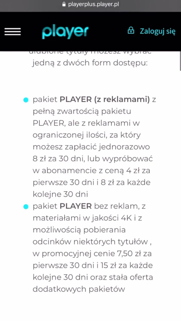 player.pl cennik