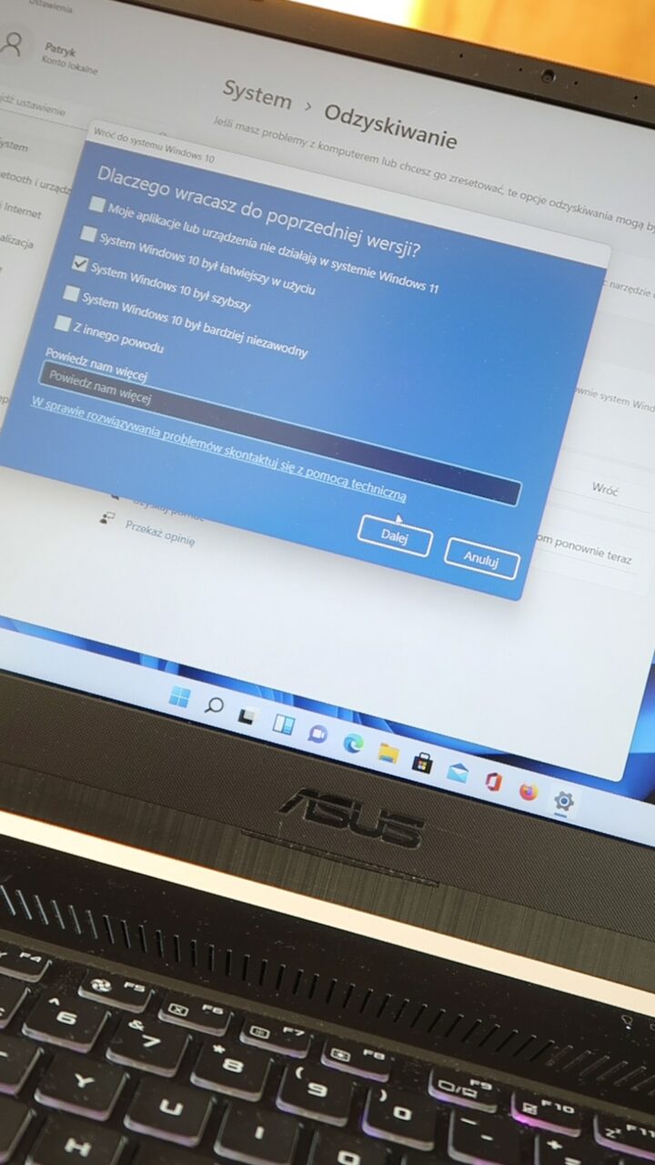 Windows 11 powrót do Windows 10