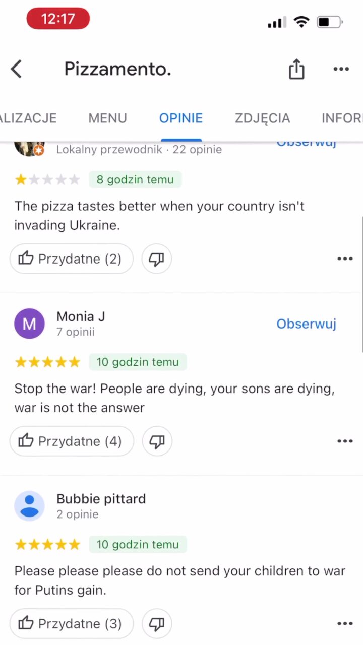 recenzje rosyjskich restauracji ukraina