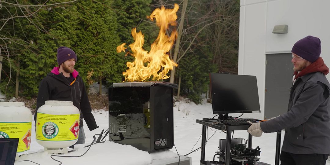 chłodzenie komputera ogień
